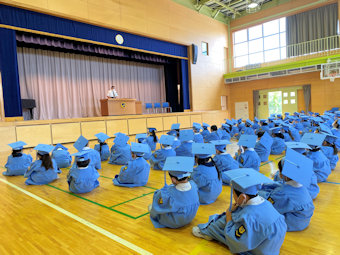 １学期最後の校⻑先⽣のお話がありました。